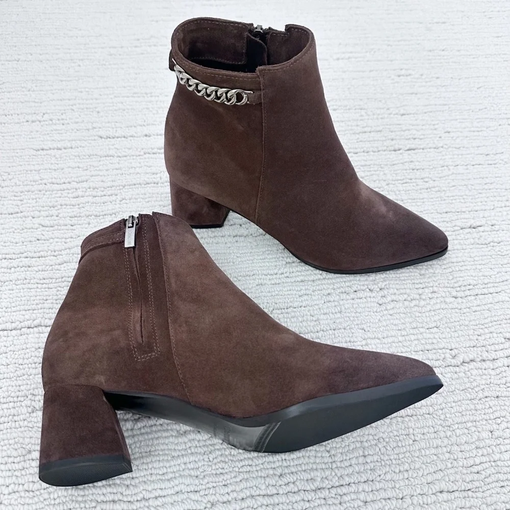 LA CANADIENNE NWOB Andrea Women’s 8.5 Chocolate Brown Boots Suede Autumnal Corp